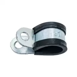 Black rubber-sheathed clamp (RSGU 20/15) is very useful for fixing Ø12 or 14 LPG hoses