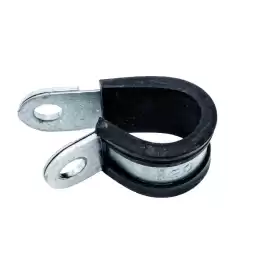 Black rubber-sheathed clamp (RSGU 20/15) is very useful for fixing Ø12 or 14 LPG hoses