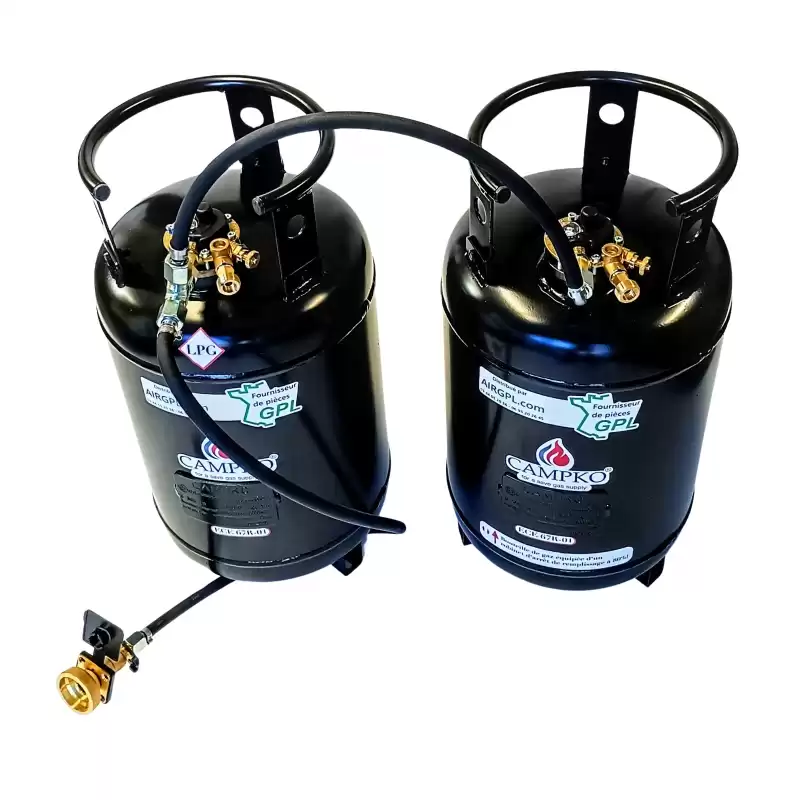 2 GARRAFAS DE GÁS DE 30L + KIT CAMPKO RECARREGÁVEL PARA EXTERIOR