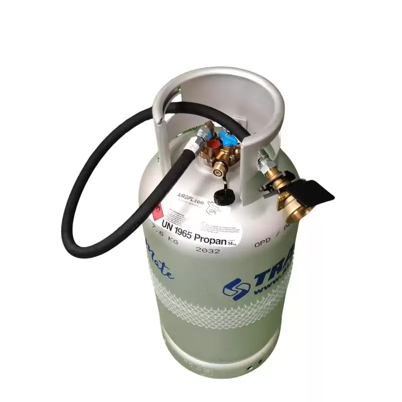 33L NAVULBARE ALUMINIUM GASFLES VOOR CAMPER + BUITEN VULLEN