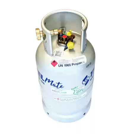 33L REFILLABLE ALUMINUM MOTORHOME GAS BOTTLE + FRANCE FILTER CONNECTOR