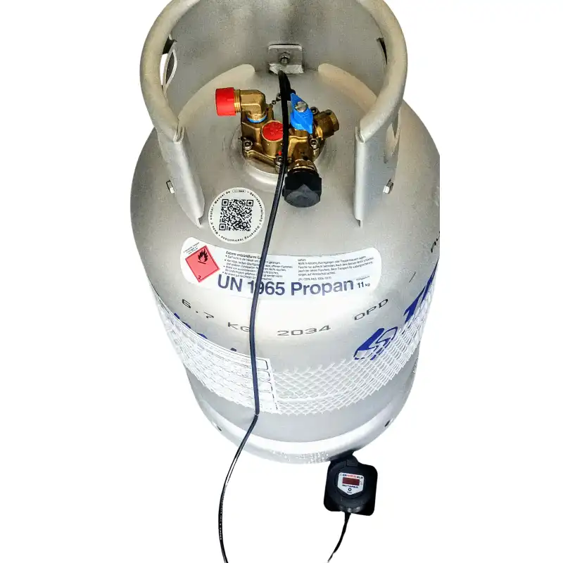 27L NACHFÜLLBARE ALUMINIUM-GASFLASCHE FÜR WOHNMOBILE OHNE ANSCHLUSS + ELEKTRONISCHES MESSGERÄT