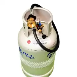 BOMBOLA GAS IN ALLUMINIO RICARICABILE DA 27L PER CAMPER + RIEMPIMENTO ESTERNO + INDICATORE ELETTRONICO