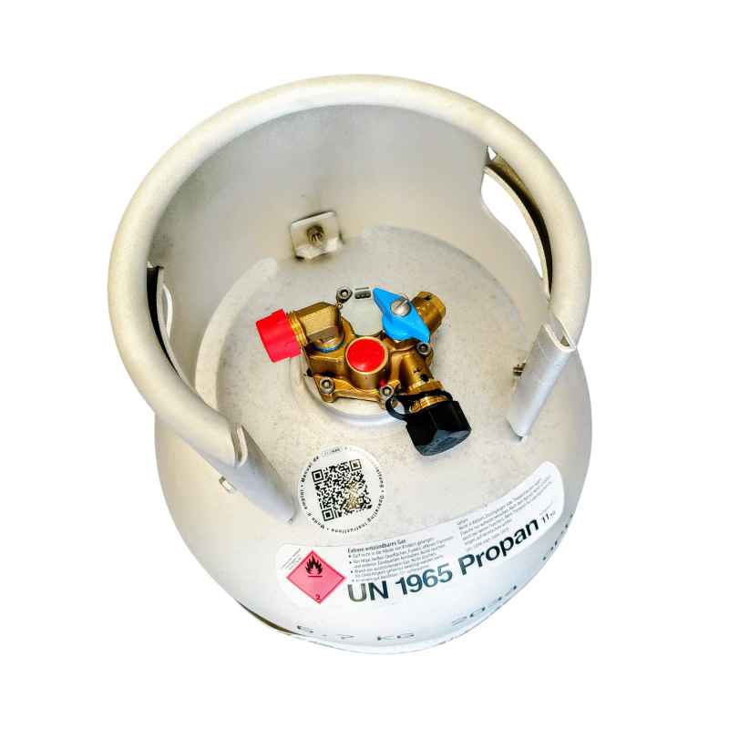 BOMBOLA GAS IN ALLUMINIO RICARICABILE DA 27L PER CAMPER SENZA ALLACCIAMENTO + INDICATORE ELETTRONICO