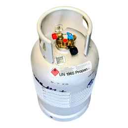 27L NACHFÜLLBARE ALUMINIUM-GASFLASCHE FÜR WOHNMOBILE OHNE ANSCHLUSS + ELEKTRONISCHES MESSGERÄT