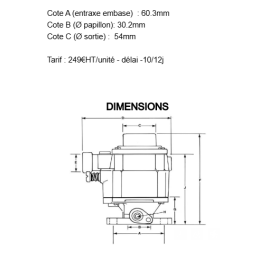Carburateur GPL IMPCO Toyota pour moteur 4P- CA55-542-9-AM1