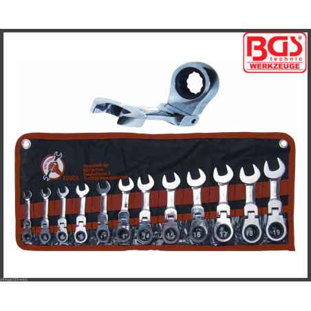 RATEL COMBINATIESLEUTELSET, EXTRA KORT, 12 STUKS