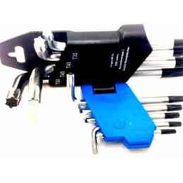 KLUCZE TORX KĄTOWE 9-CZĘŚCIOWE Z WIERCENIEM